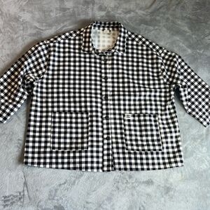 Lucy & Yak Olly Jacket Black And White Gingham Check Medium